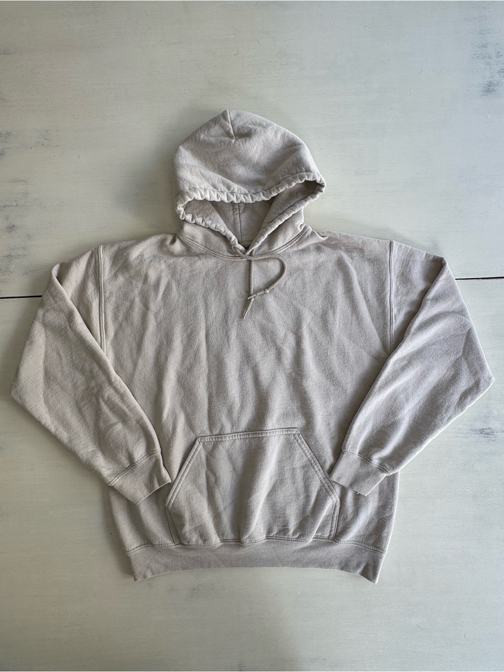 Neutral Beige Hooded Sweatshirt